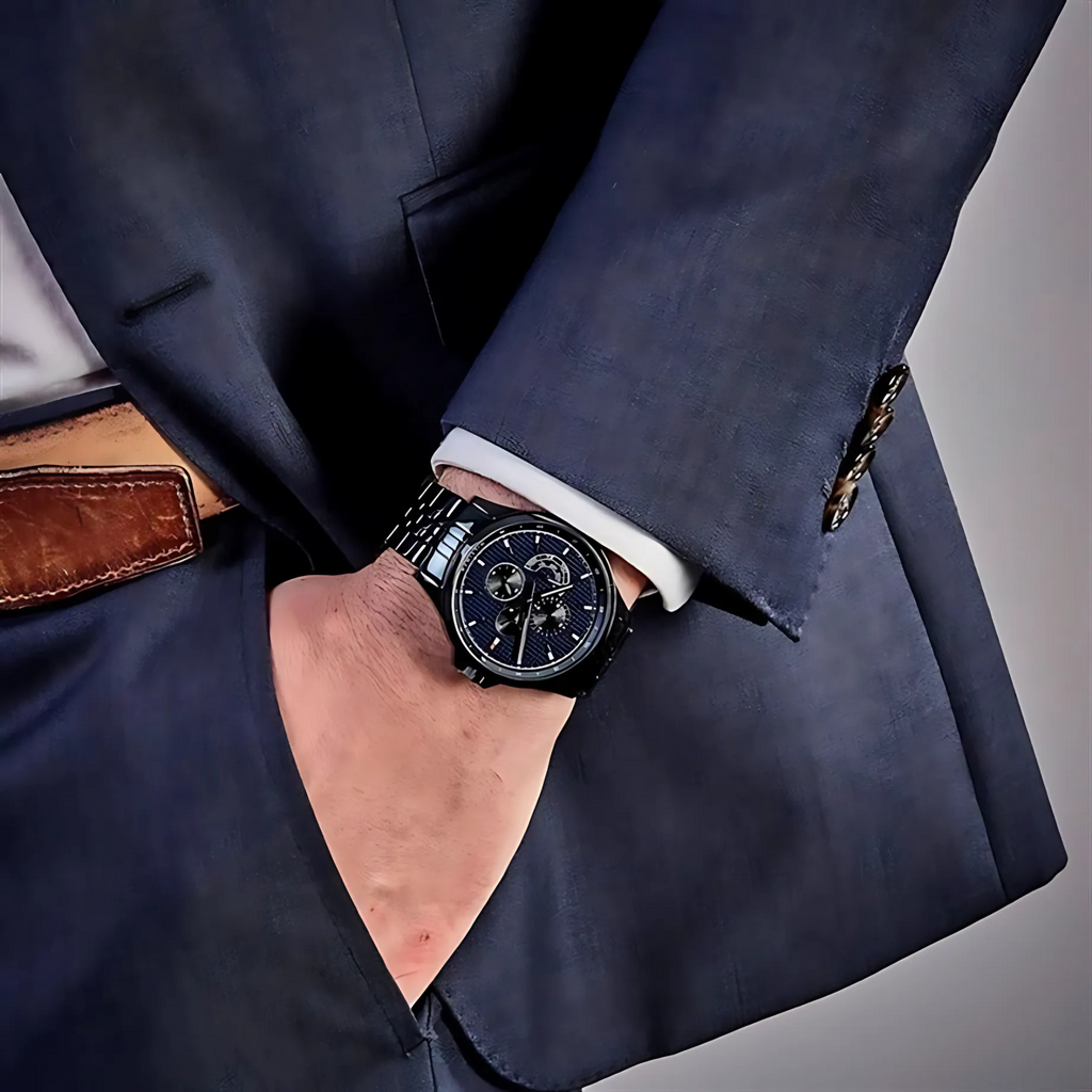Tommy Hilfiger Shawn Multifunction Black Dial Black Stainless Steel Men's Watch | Tommy Hilfiger TH1791611