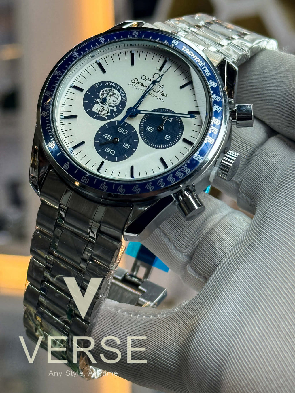 Omega Speedmaster “Silver Snoopy Award” 50th Anniversary Chronograph – Silver Dial AA - VERSE - 