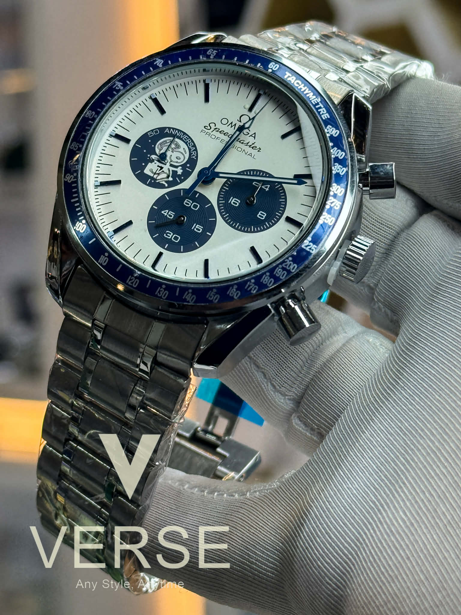 Omega Speedmaster “Silver Snoopy Award” 50th Anniversary Chronograph – Silver Dial AA - VERSE - 