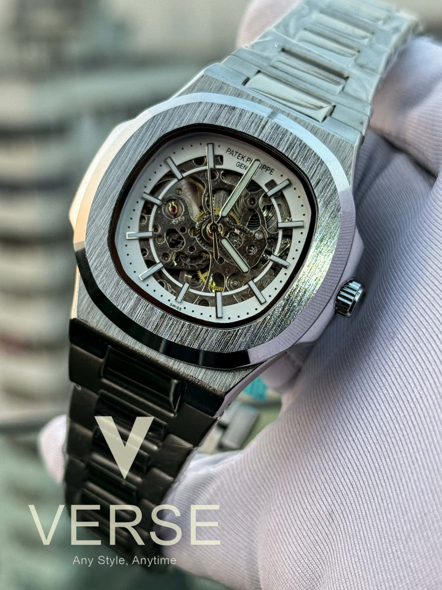 Patek Philippe Nautilus Automatic | White Skeleton Dial - VERSE - 