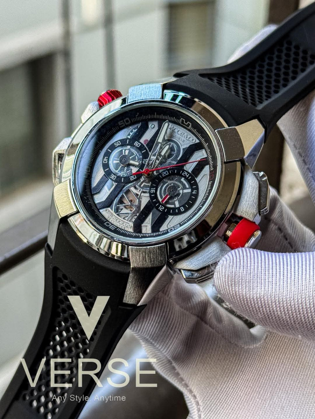 JACOB & CO EPICxCHRONO Black Belt Grey Dial AA - VERSE - 