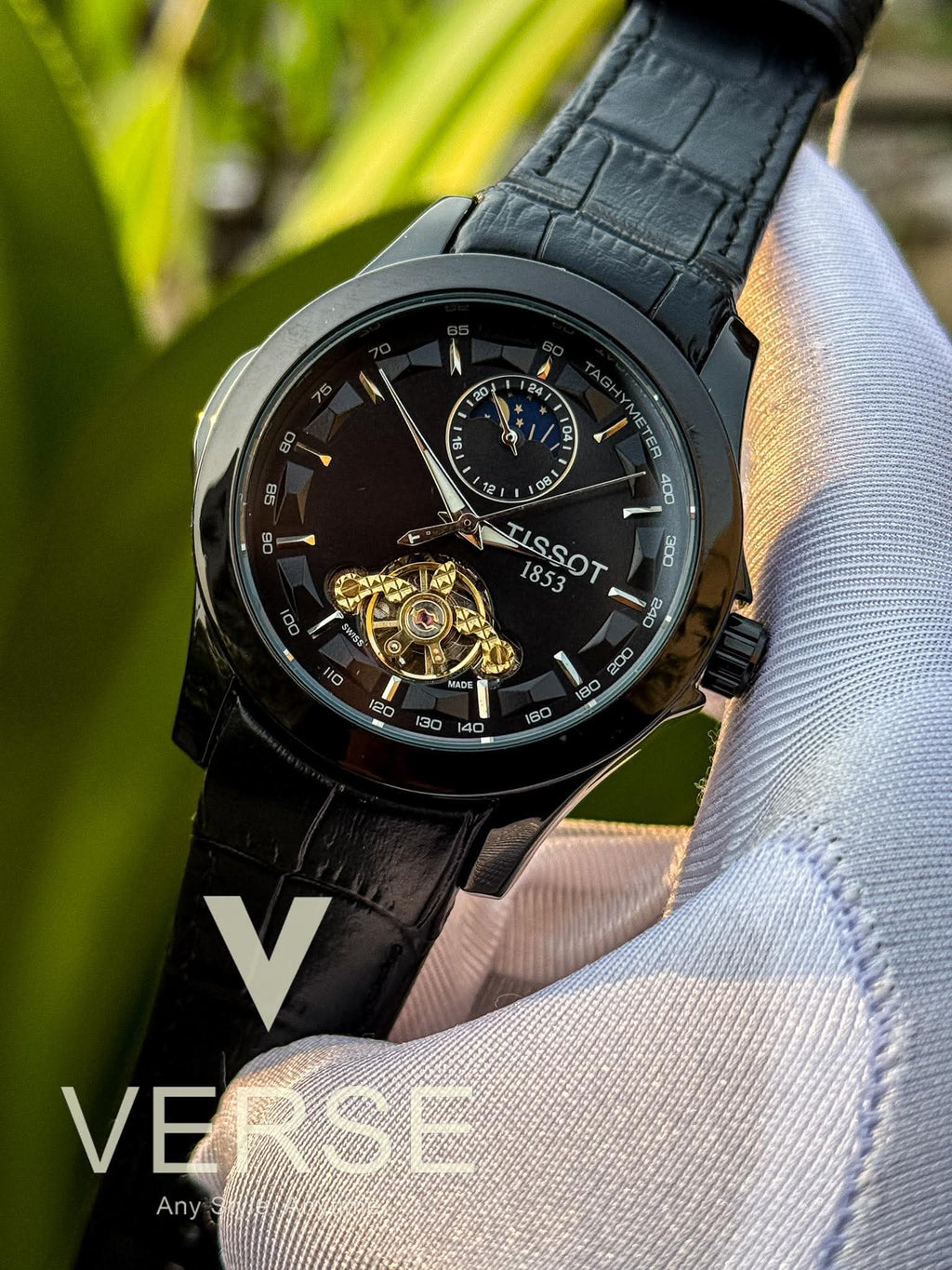 Tissot Automatic Moonphase Black Belt Black Dial AA - VERSE - 