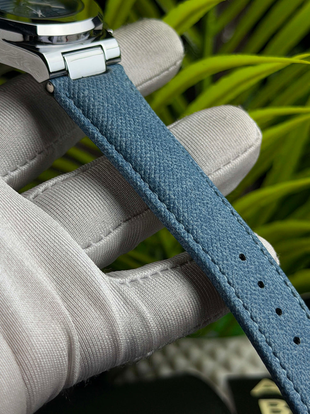 Patek Philippe Nautilus Flyback Quartz | Tiffany Dial Tiffany Denim Strap - ( Double A )