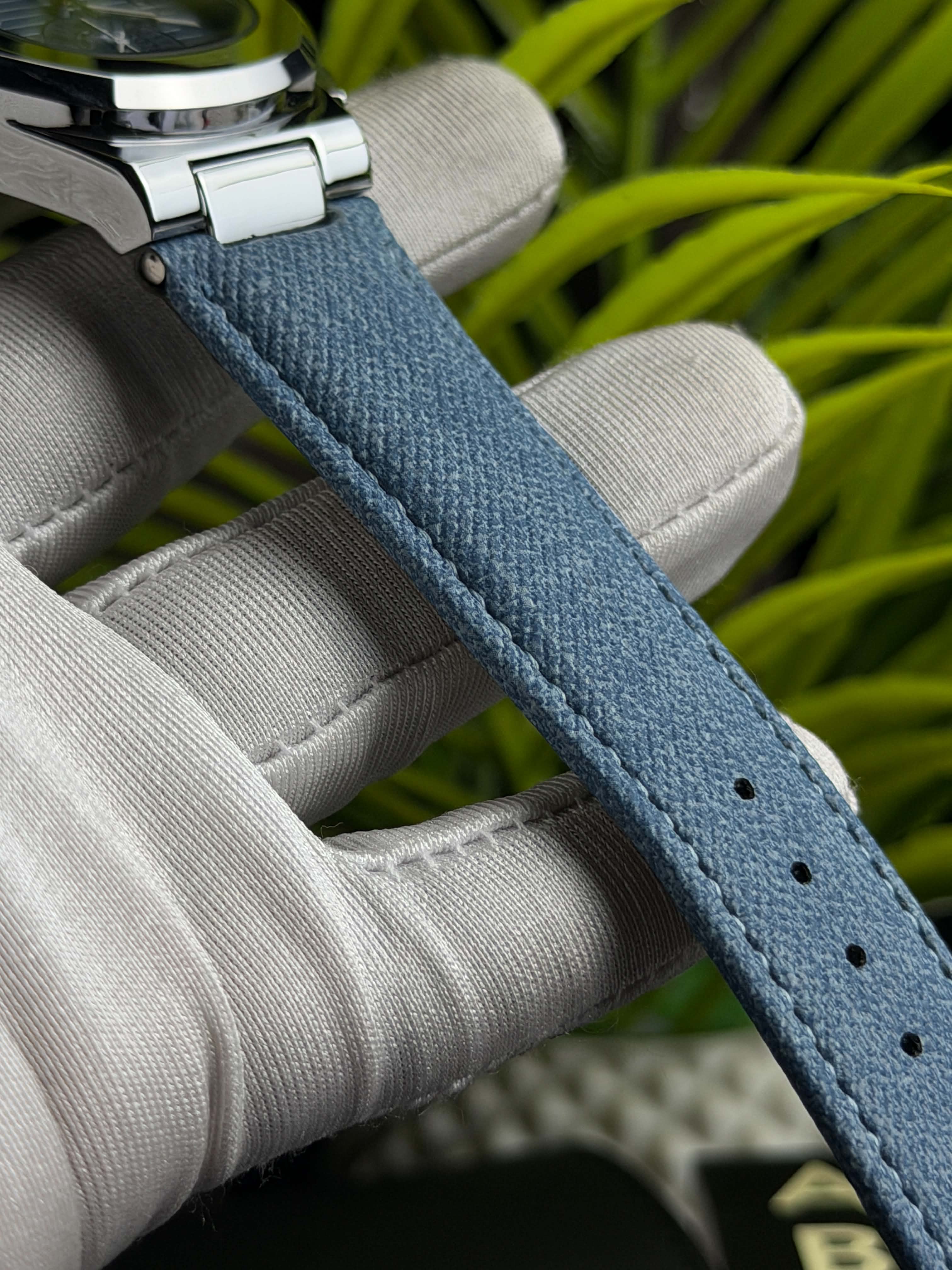 Patek Philippe Nautilus Flyback Quartz | Tiffany Dial Tiffany Denim Strap - ( Double A )