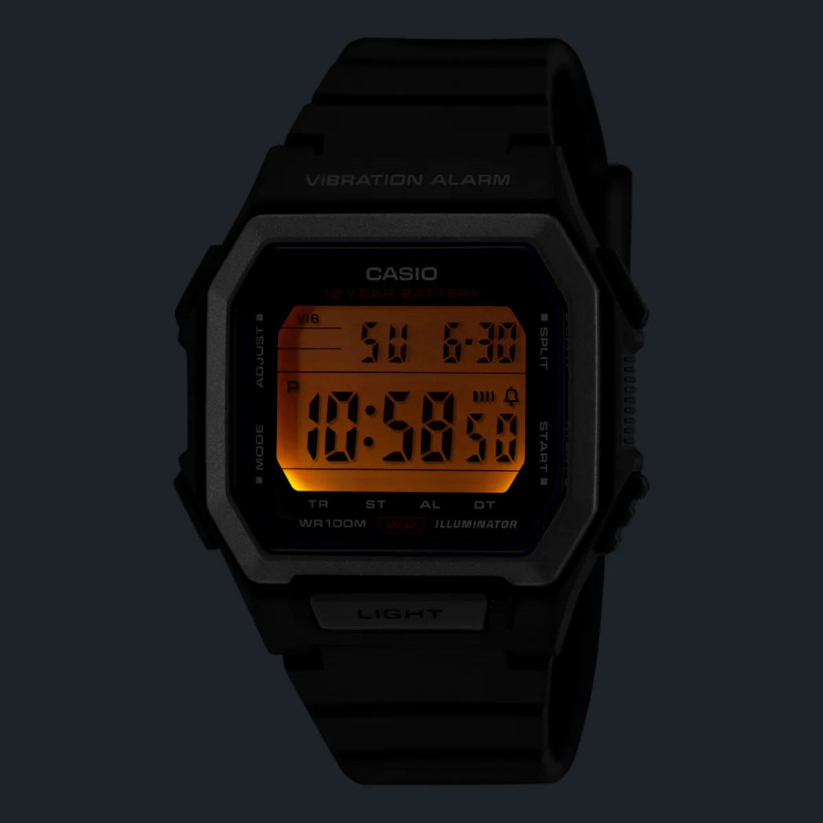 Casio W-738H-1AVDF Black Digital Dial Black Resin Men's 100m Sports Watch | Casio W-738H-1AVDF