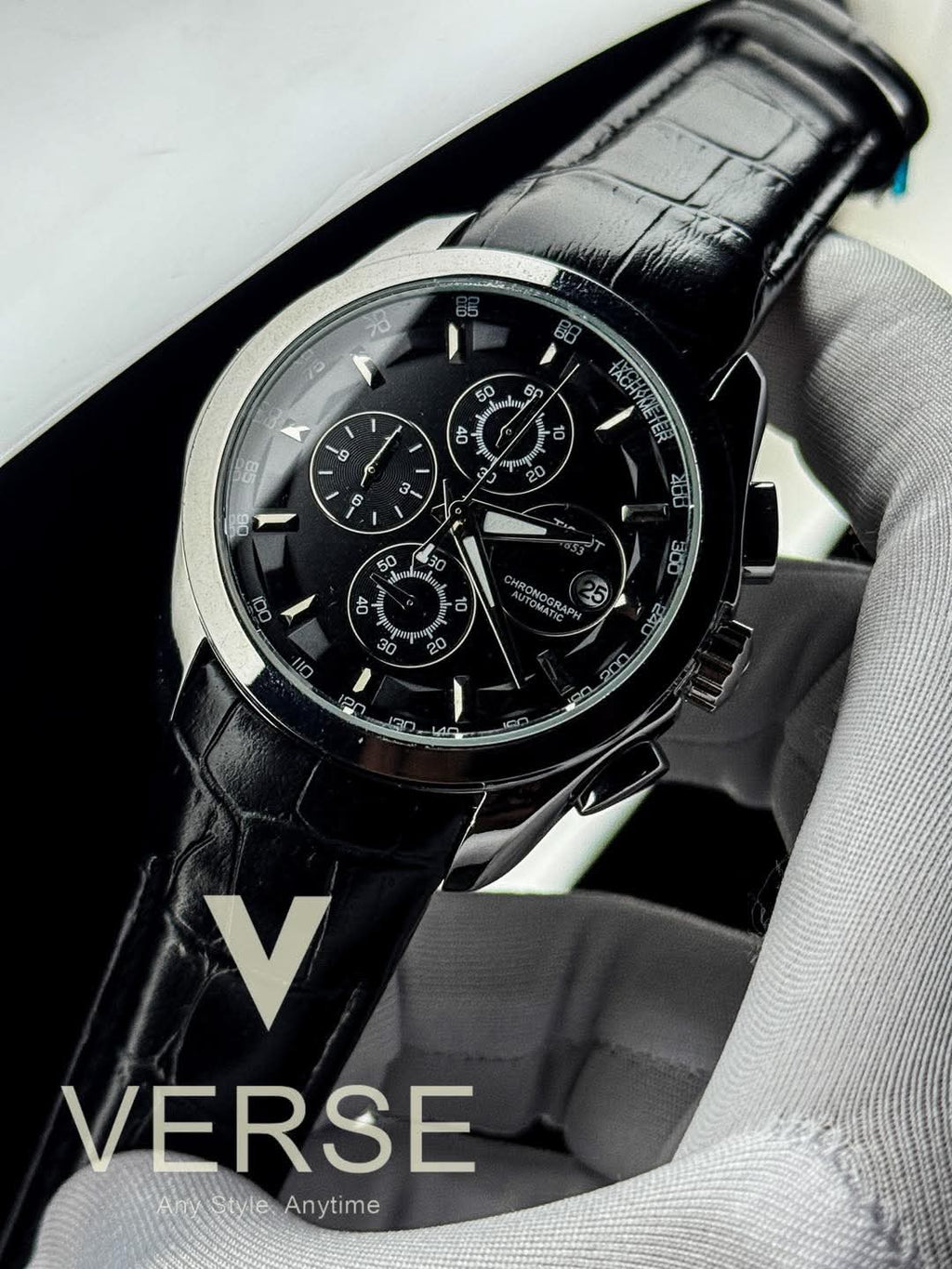 Tissot Couturier Chronograph Black Belt Black Dial AA - VERSE - 