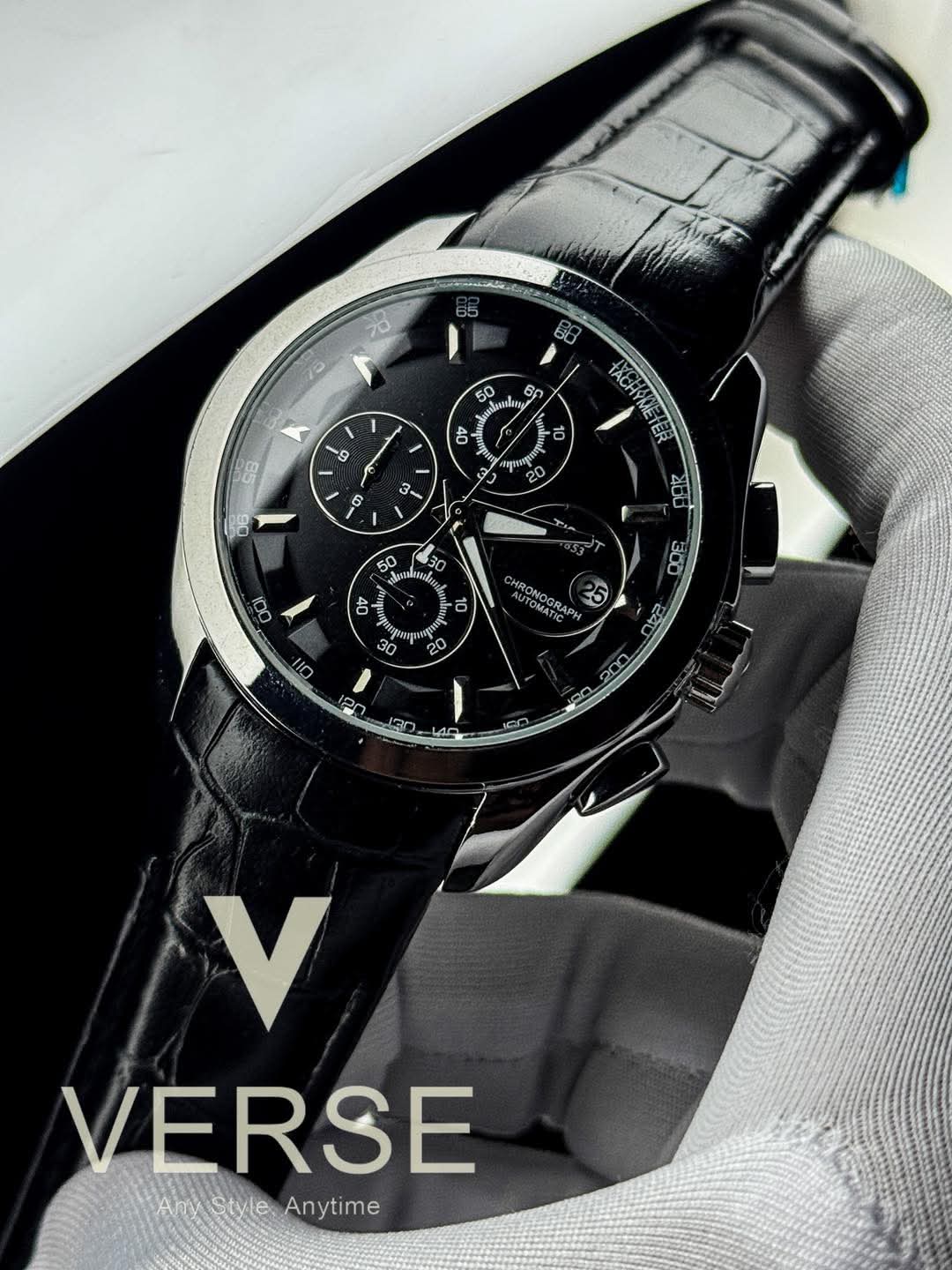 Tissot Couturier Chronograph Black Belt Black Dial AA - VERSE - 