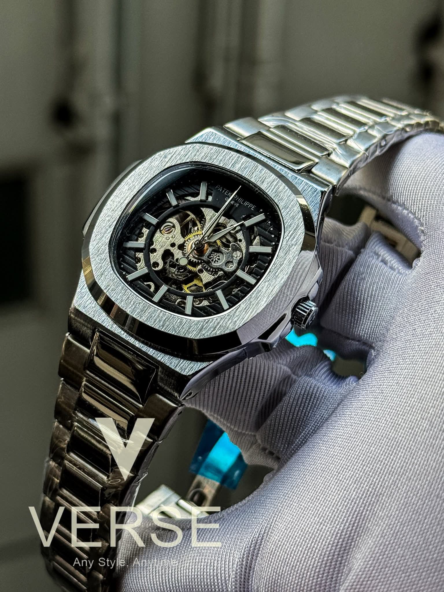 Patek Philippe Nautilus Automatic Skeleton Black Dial AA - VERSE - 