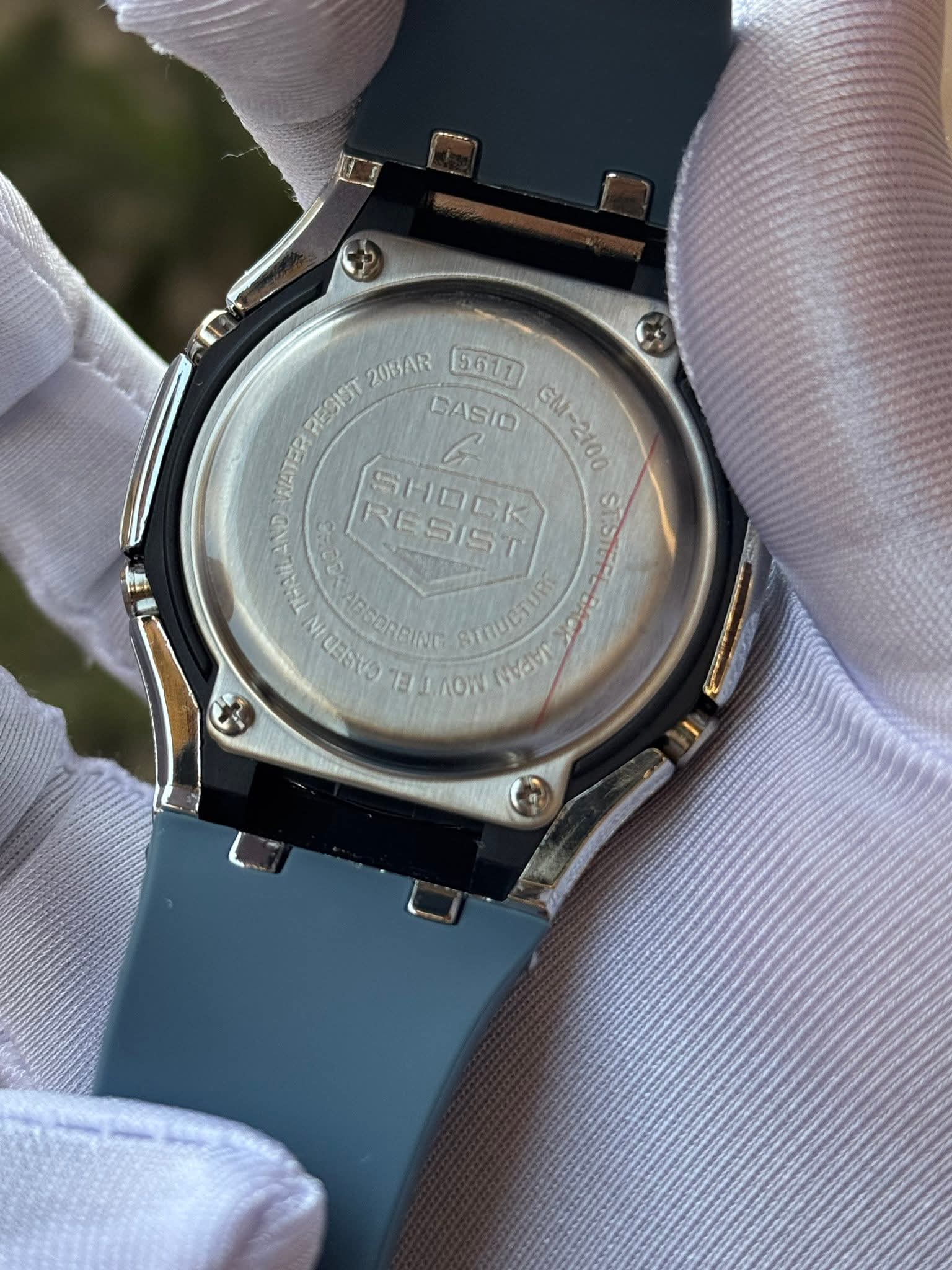Casio G - Shock GA - 2100 "CasiOak" Modded Slate Blue Belt Cream Dial Triple A - VERSE - 