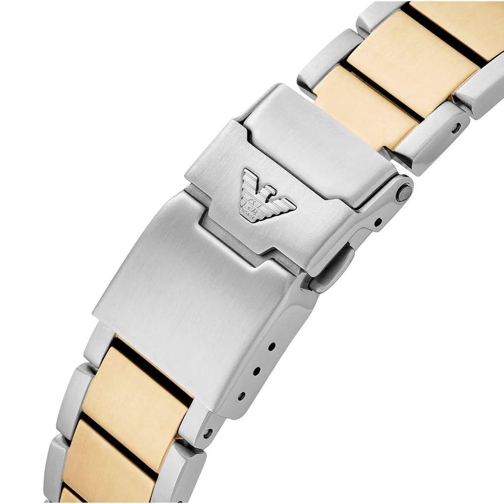 Emporio Armani World Explorer Marine Blue Dial Two-Tone Stainless Steel Men's 100M Watch | Emporio Armani AR11682