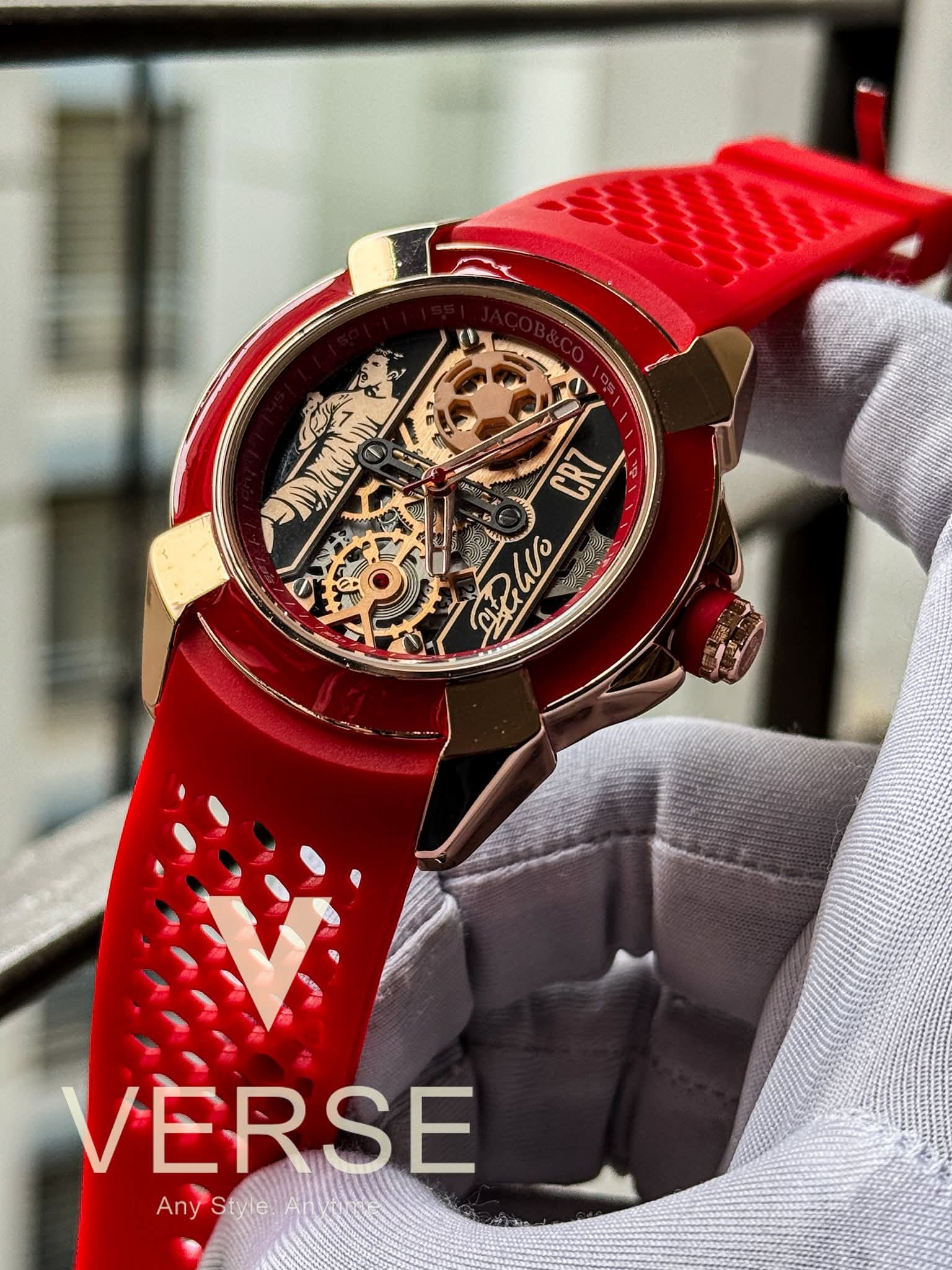 JACOB & CO CR7 Red Belt Rose Gold Case Quartz AA - VERSE - 