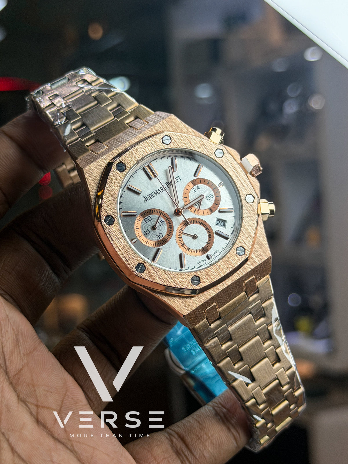 Audemars Piguet Royal Oak Chronograph | Rose Gold Edition Silver Dial Salmon Rose Tone - ( Double A )