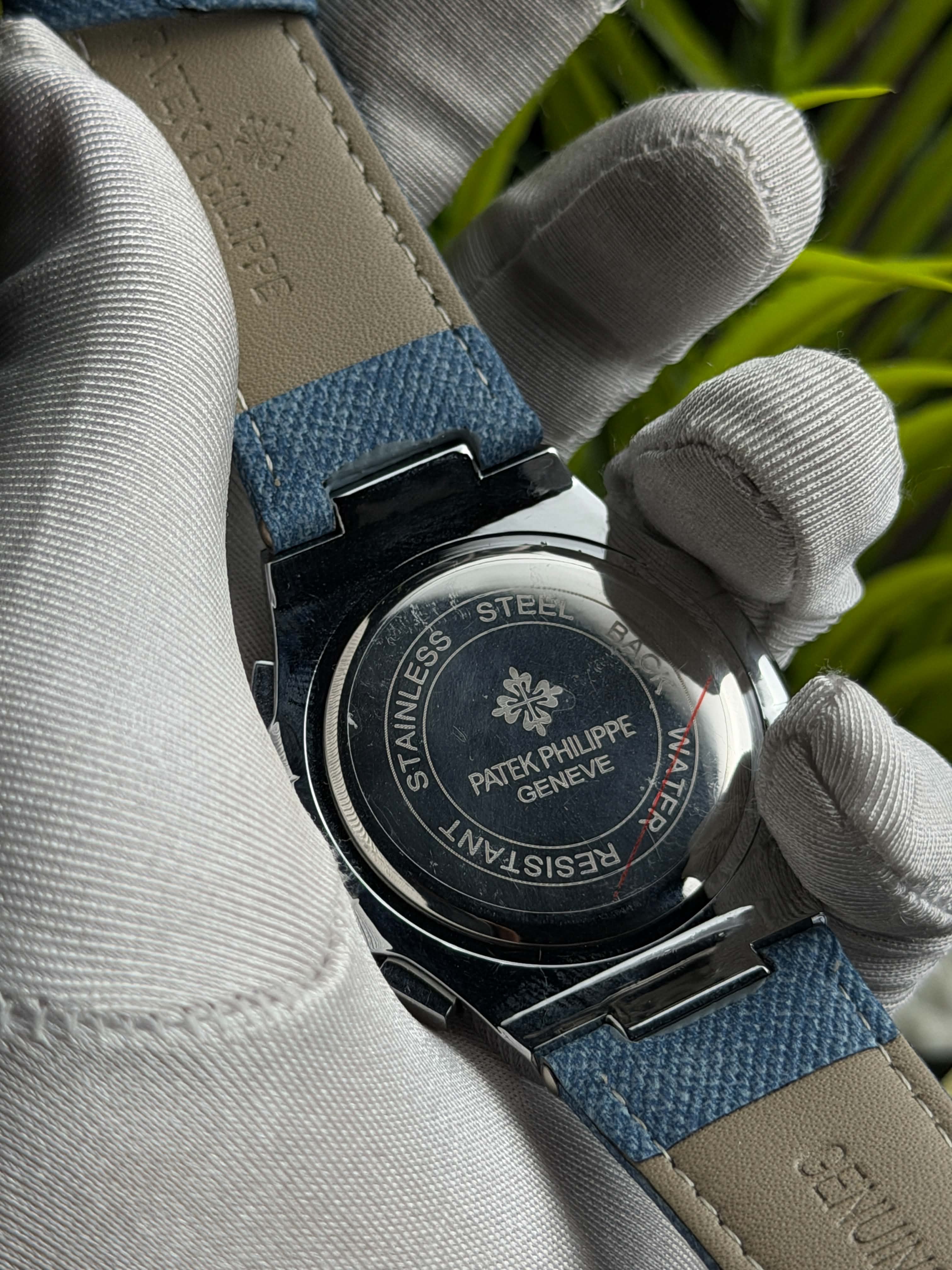 Patek Philippe Nautilus Flyback Quartz | Tiffany Dial Tiffany Denim Strap - ( Double A )