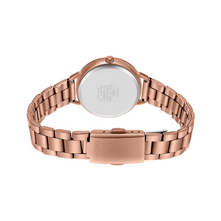 Casio LTP-E415PG-1CDF Pink Gold Black Dial Stainless Steel Women's Watch | Casio LTP-E415PG-1CDF
