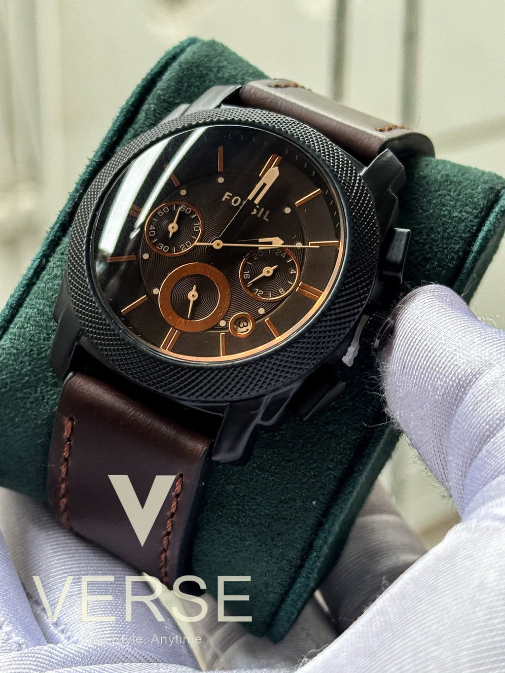 Fossil FS4656 Belt Chronograph Brown Glass AA - VERSE - 