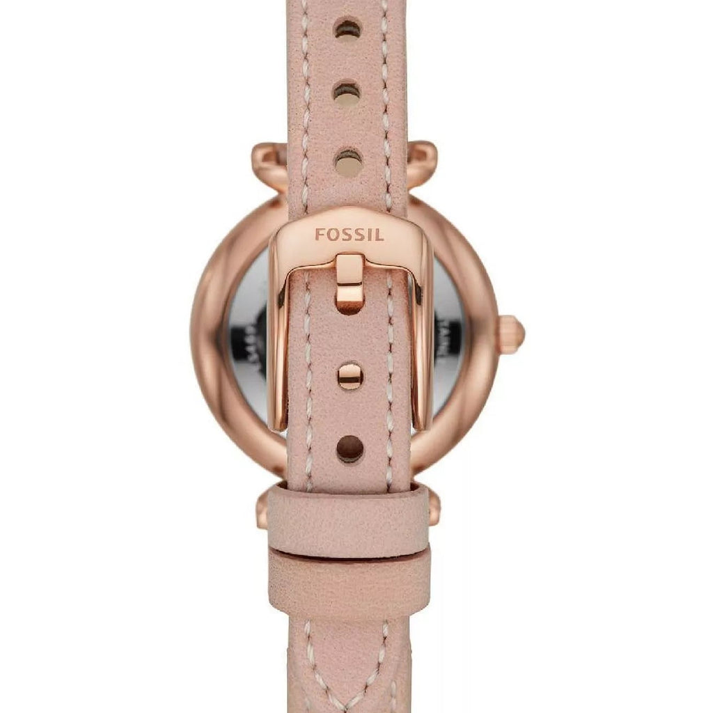 Fossil Carlie Mini White Mother-of-Pearl Dial Blush Pink Leather Women's Watch | Fossil ES4699