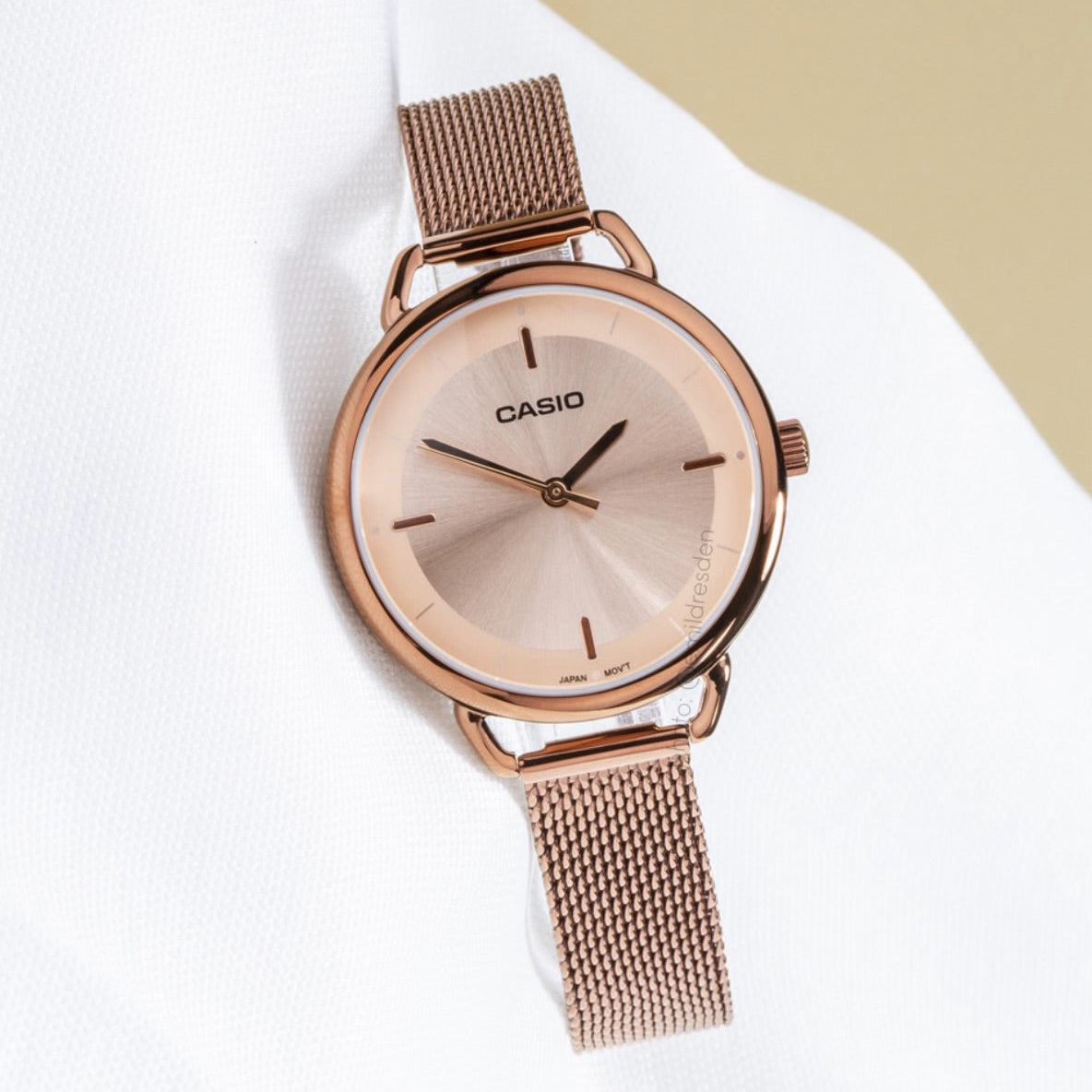 Casio LTP-E413MR-9ADF Rose Gold Dial Rose Gold Stainless Steel Mesh Women's Watch | Casio LTP-E413MR-9ADF