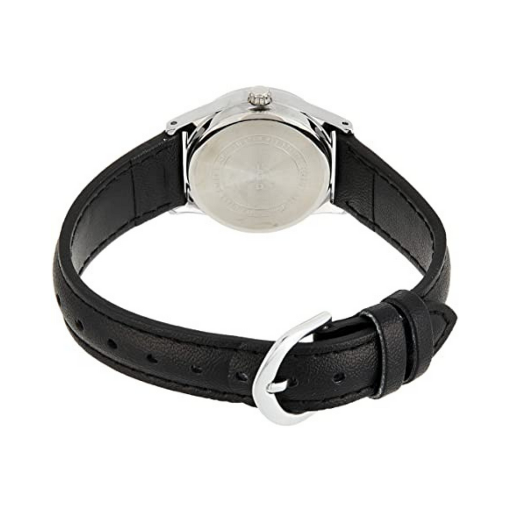 Casio LTP-V006L-7BUDF Day-Date White Dial Black Leather Women's Watch | Casio LTP-V006L-7BUDF