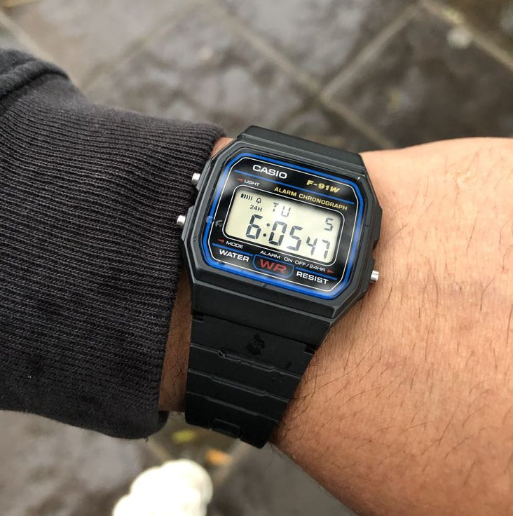 Casio F-91W-1DG Black Digital Dial Black Resin Men's Watch | Casio F-91W-1DG