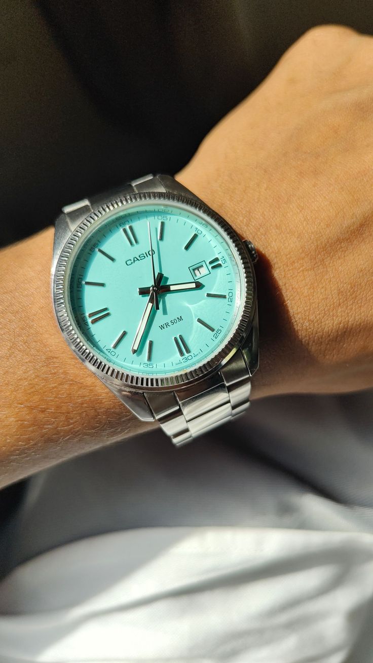 Casio MTP - 1302PD - 2A2VEF Tiffany Blue Dial Stainless Steel Men's Watch | Casio MTP - 1302PD - 2A2VEF - VERSE - 