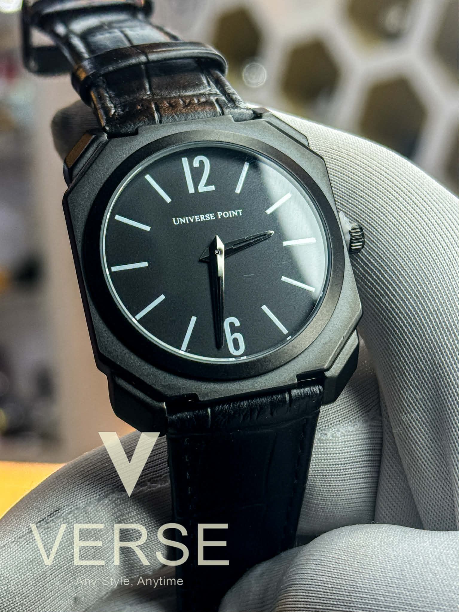 Universe Point Slim UP1988 - 1205 Men’s Quartz Watch Triple Black - VERSE - 
