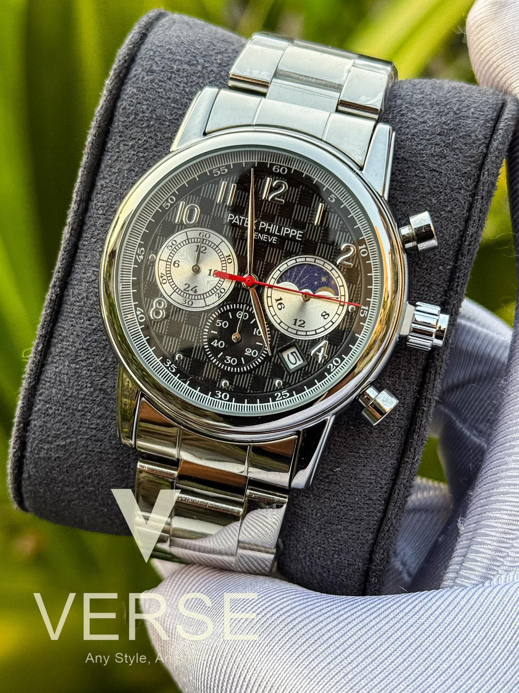 Patek Philippe Chronograph Chain Black Dial AA - VERSE - 