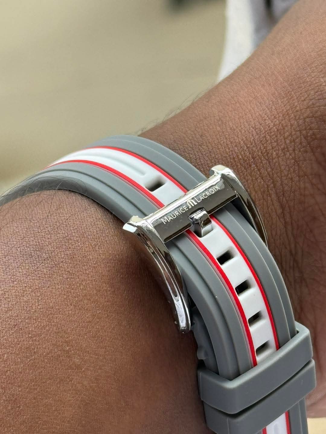 Maurice Lacroix Aikon Chronograph Mahindra Racing Edition Grey Red Belt AA - VERSE - 