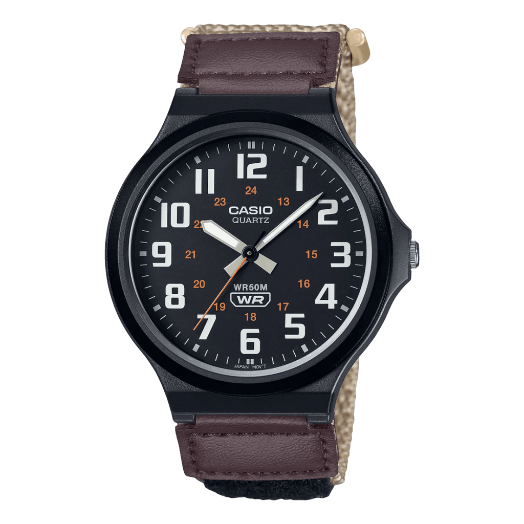 Casio Enticer MW - 240B - 5BVDF Black Dial Nylon Strap Men’s Analog Watch | Casio Enticer MW - 240B - 5BVDF - VERSE - 