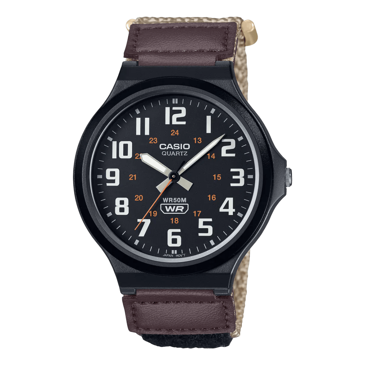 Casio Enticer MW - 240B - 5BVDF Black Dial Nylon Strap Men’s Analog Watch | Casio Enticer MW - 240B - 5BVDF - VERSE - 