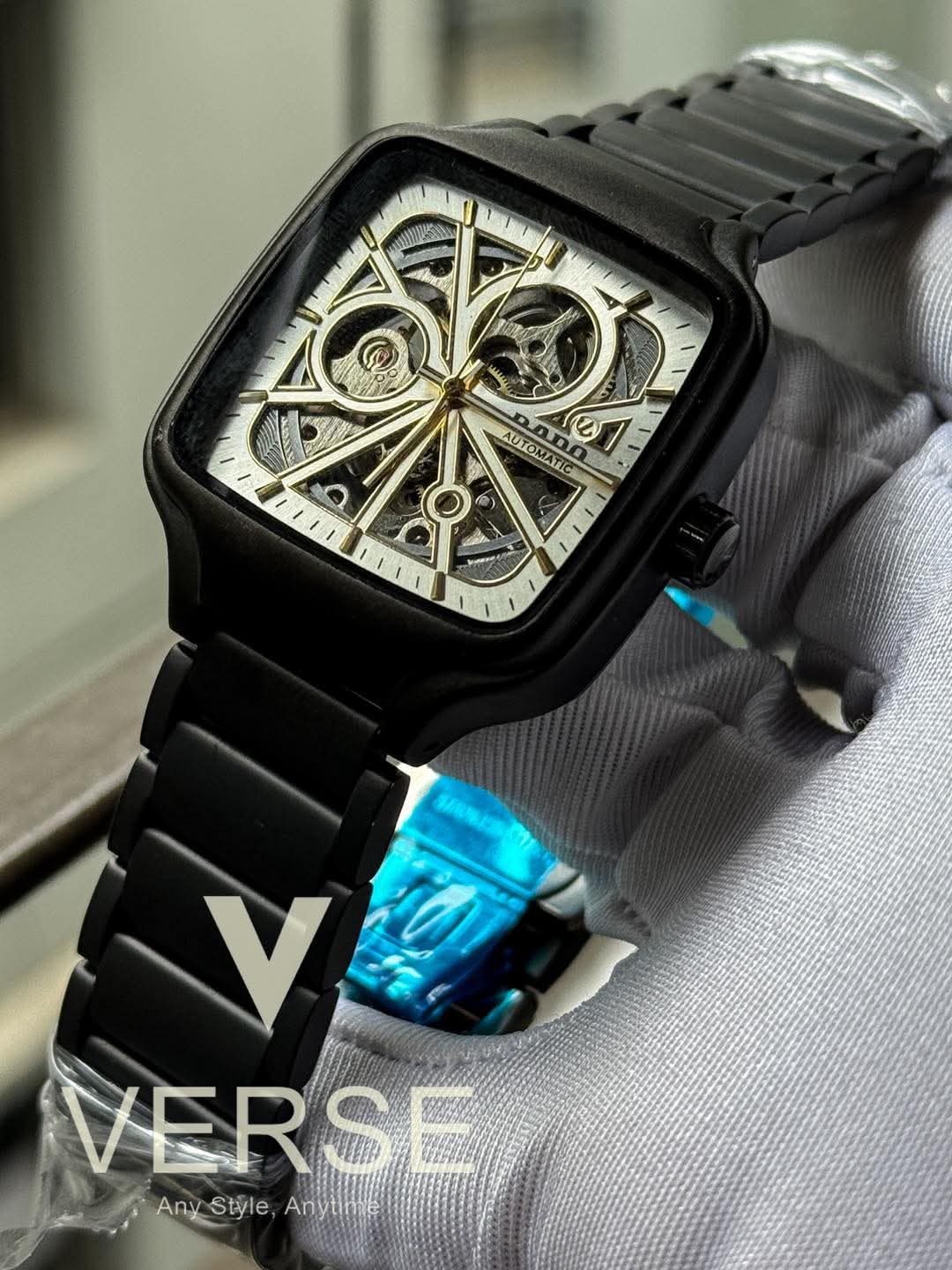 Rado True Square Automatic Black Chain White Dial AA - VERSE - 