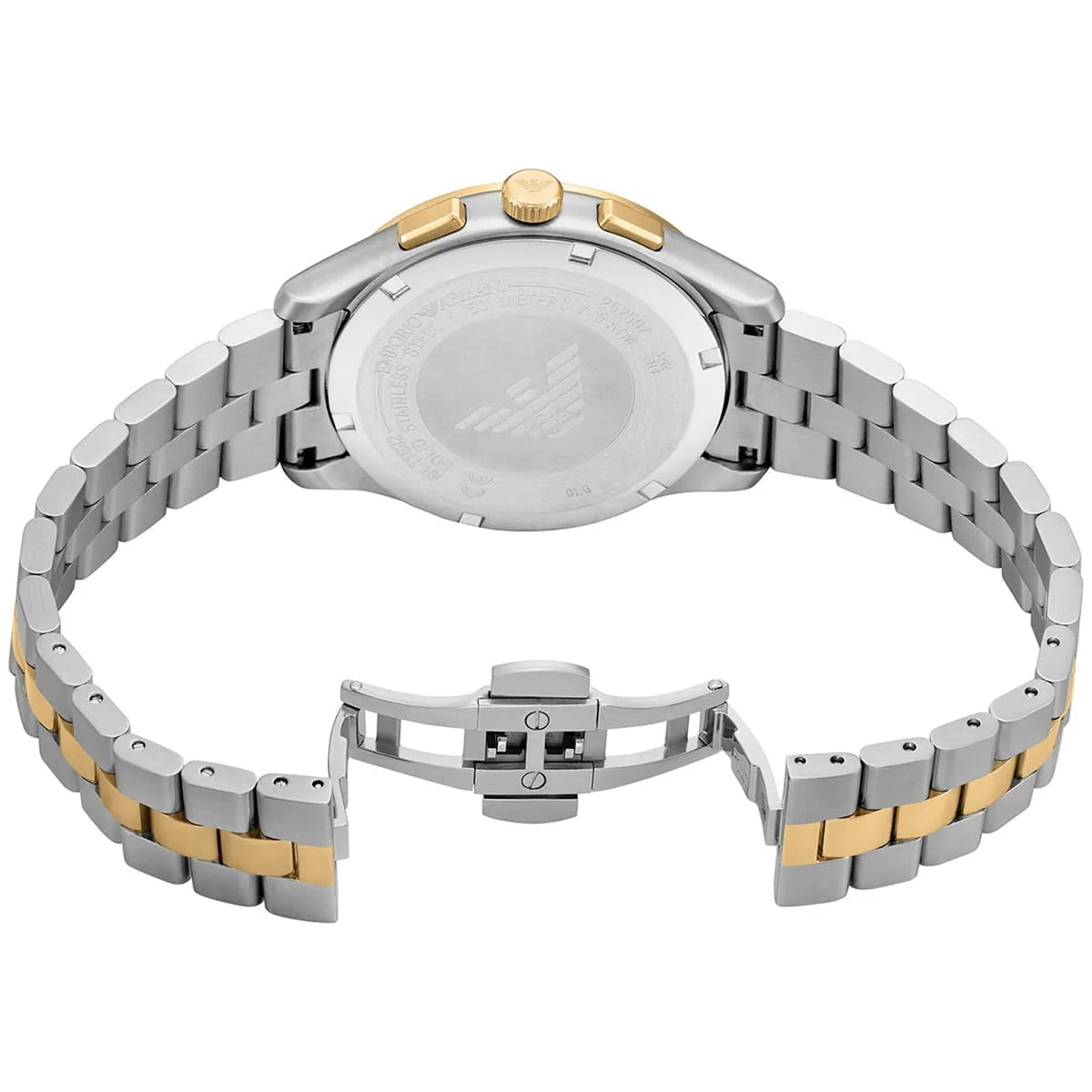 Emporio Armani Dario Chronograph Green Dial Two-Tone Stainless Steel Men's Watch | Emporio Armani AR11692