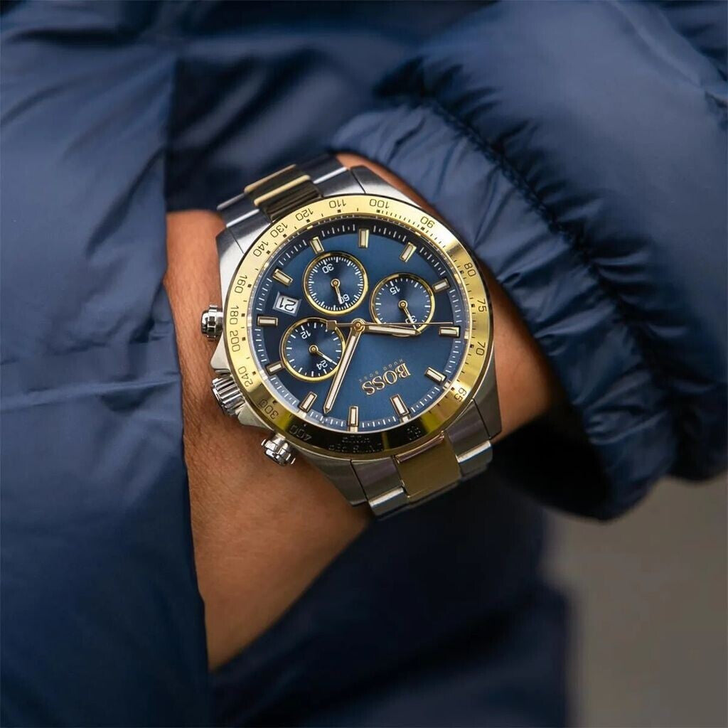 Hugo Boss Hero Sport Lux Chronograph Navy Blue Dial Two-Tone Stainless Steel Men's Watch | Hugo Boss 1513767