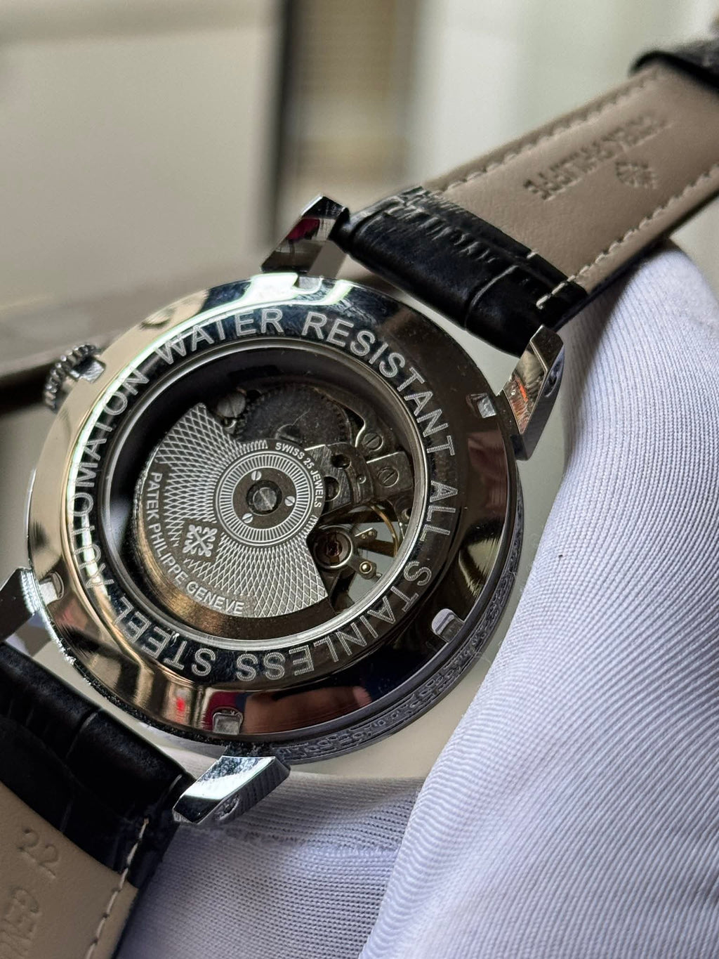Patek Philippe Automatic Noir Guilloché | Brown Strap - AA - VERSE - 