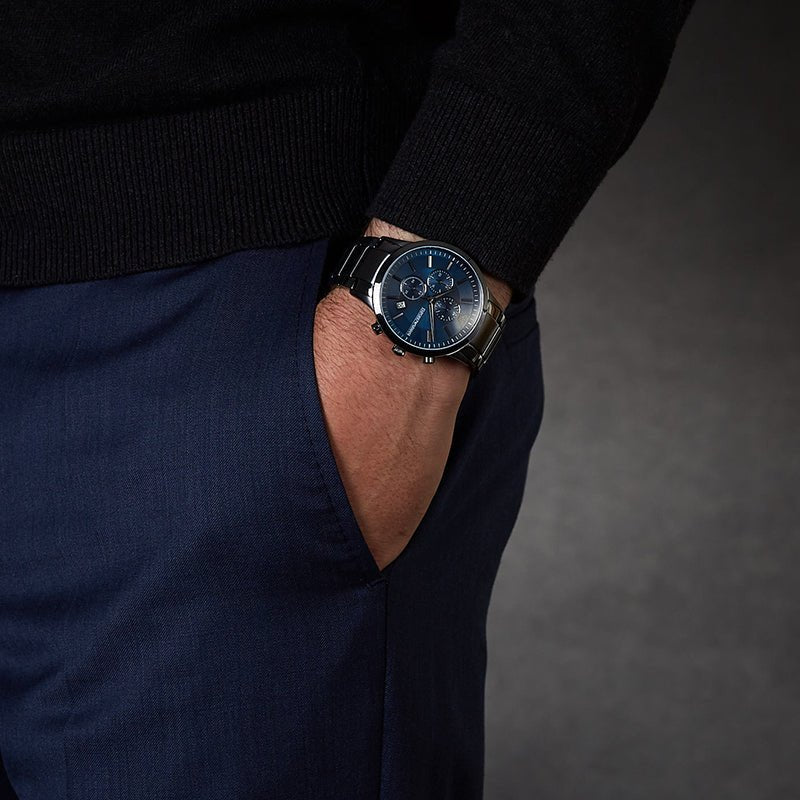 Emporio Armani AR11215 Renato Chronograph Quartz Blue Dial Men's Watch | Emporio Armani AR11215 - VERSE - 