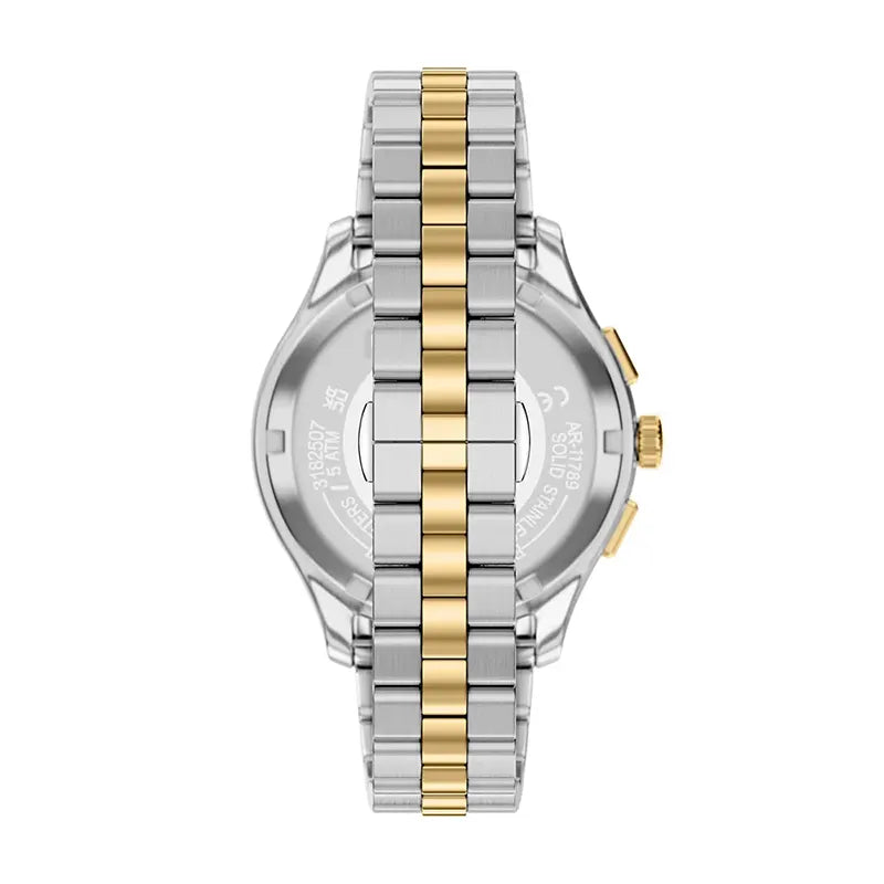 Emporio Armani Dario Chronograph Brown Dial Two-Tone Stainless Steel Men's Watch | Emporio Armani AR11789