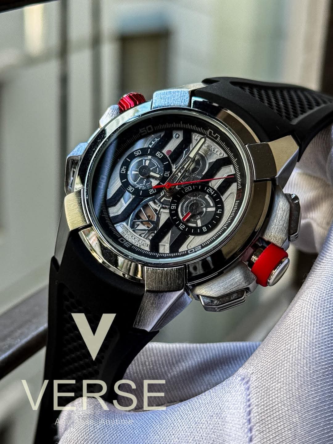 JACOB & CO EPICxCHRONO Black Belt Grey Dial AA - VERSE - 