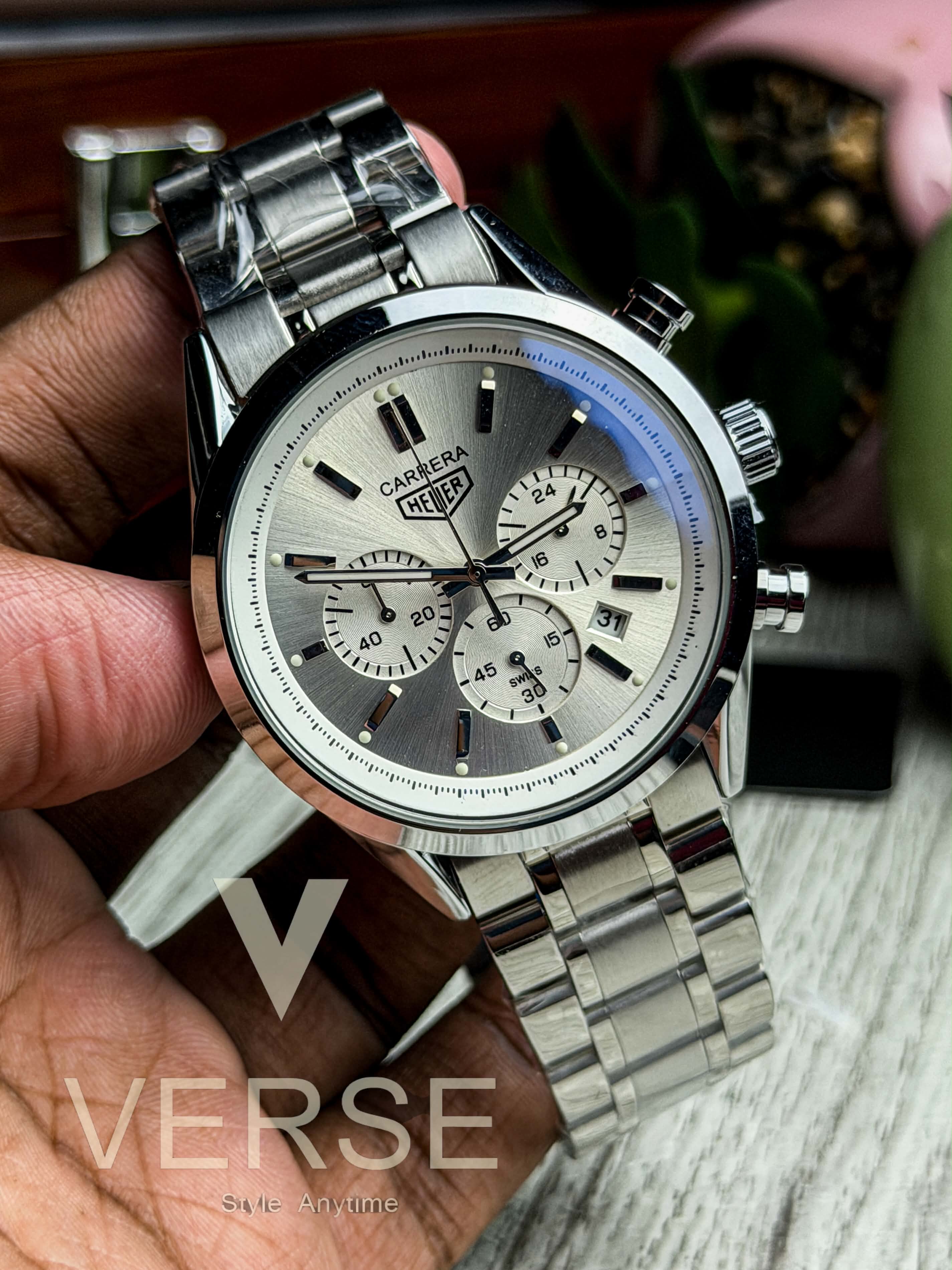TAG Heuer Carrera Chronograph V2 | Opaline White Dial - ( Double A )