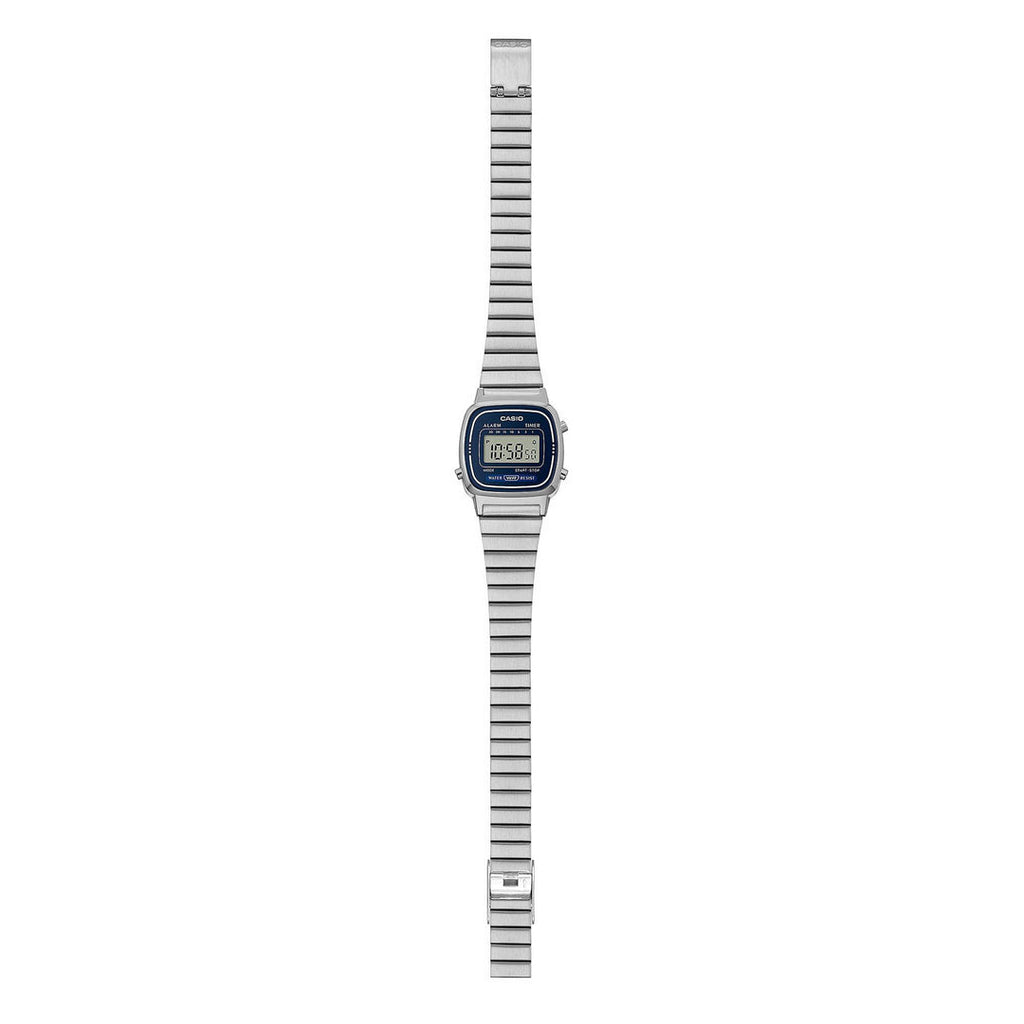 Casio Vintage LA670WA-2DF Digital Soft Blue Dial Stainless Steel Women's Digital Watch | Casio LA670WA-2DF