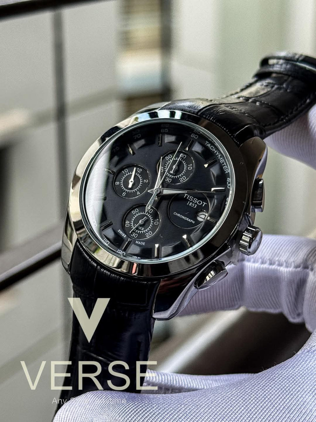Tissot Couturier Chronograph Black Belt Black Dial AA - VERSE - 