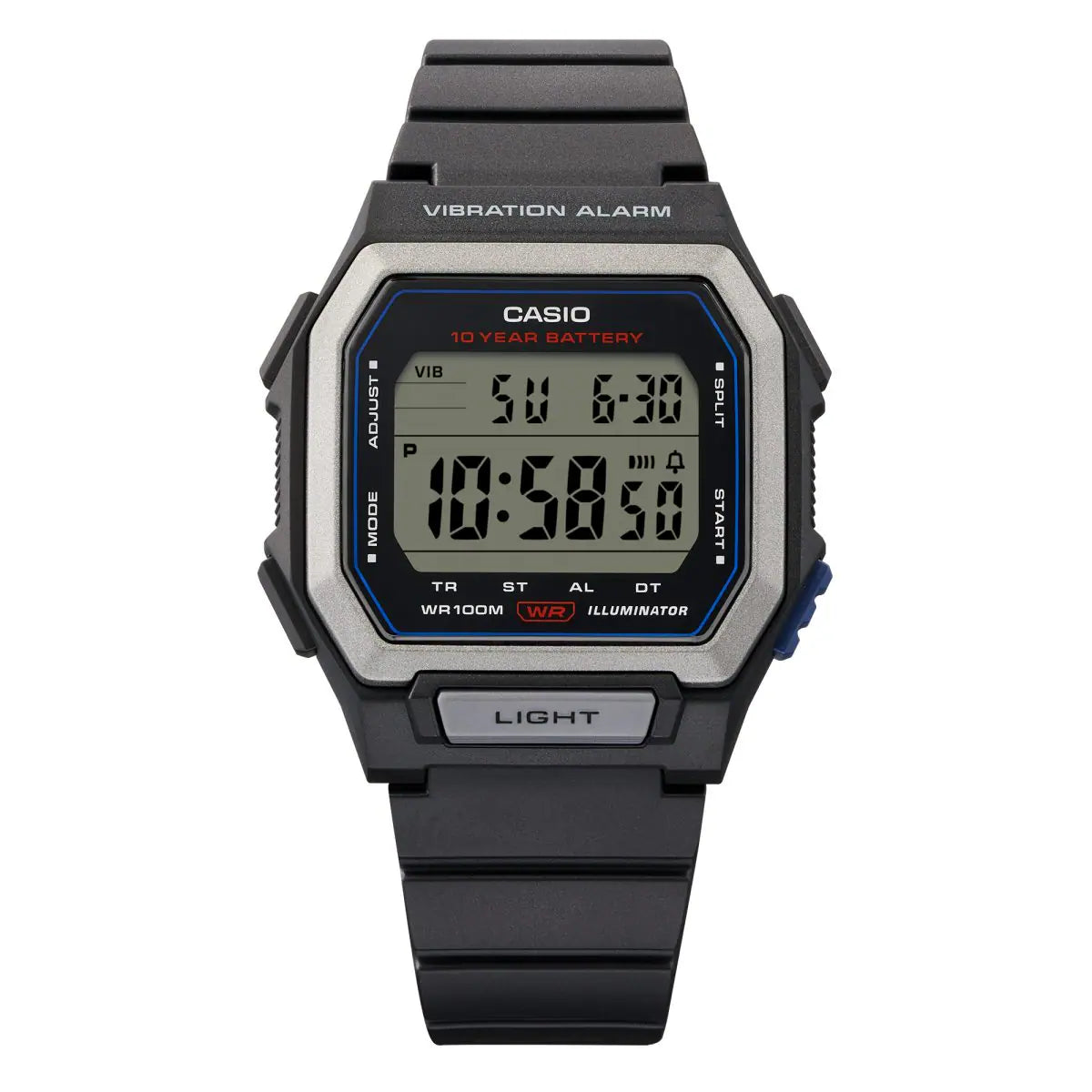 Casio W-738H-1AVDF Black Digital Dial Black Resin Men's 100m Sports Watch | Casio W-738H-1AVDF
