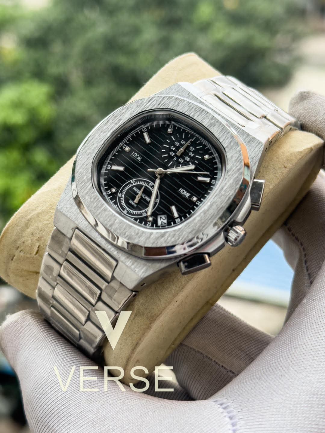 Patek Philippe Nautilus Chronograph Black Dial AA - VERSE - 