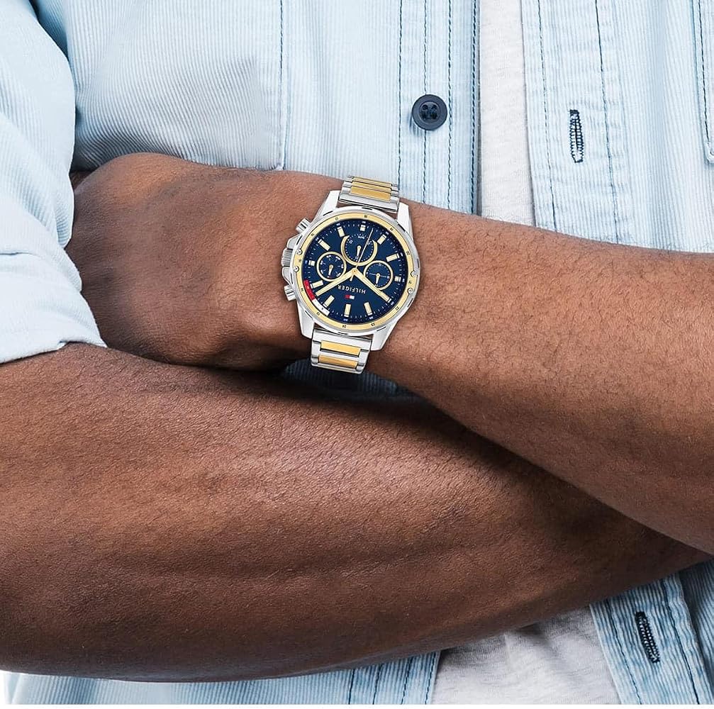 Tommy Hilfiger Mason Multifunction Navy Blue Dial Two-Tone Stainless Steel Men's Watch | Tommy Hilfiger 1791937