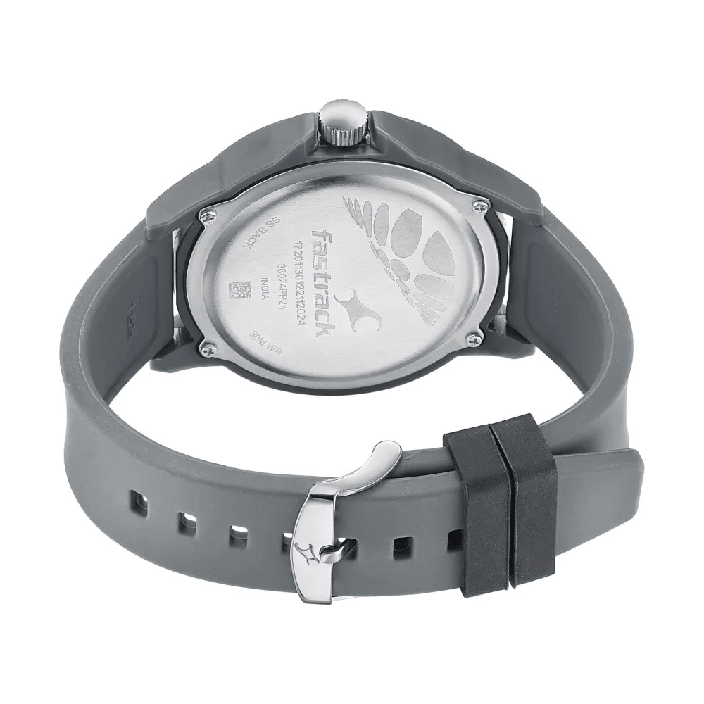 Fastrack 38024PP24 Men’s Quartz Analog Watch Dark Grey Silicone Strap| Fastrack 38024PP24 - VERSE - 