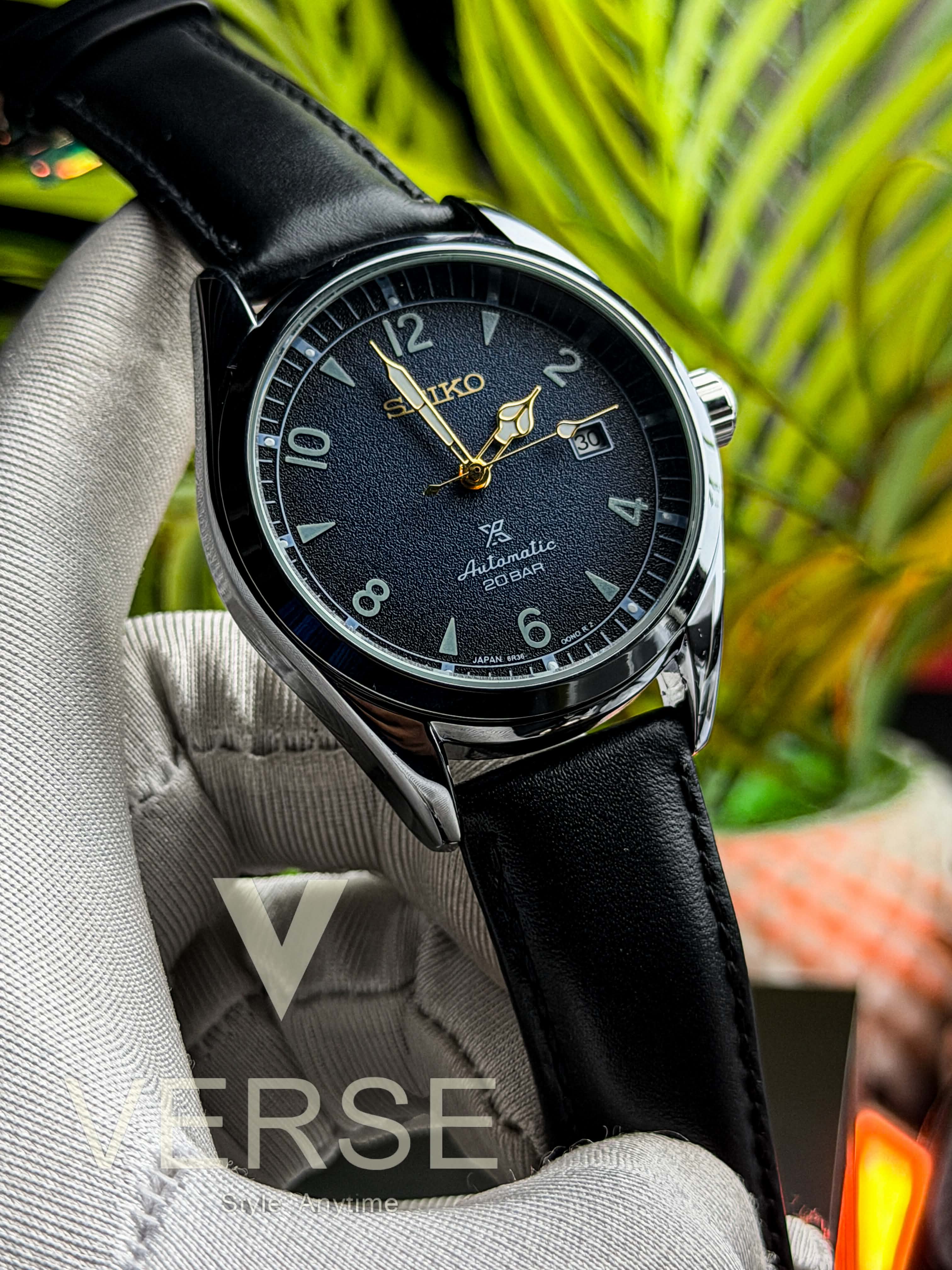 Seiko Prospex “Baby Alpinist” Automatic | Midnight Blue Dial Black Leather - ( Semi Triple A )