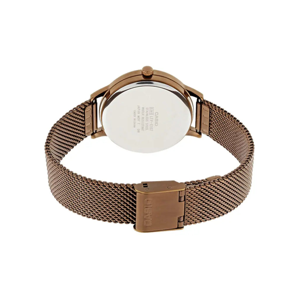 Casio LTP-E157MR-9ADF Rose Gold Dial Rose Gold Stainless Steel Mesh Women's Watch | Casio LTP-E157MR-9ADF