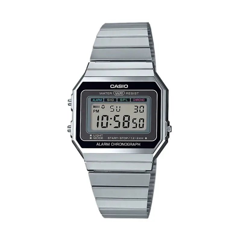 Casio Vintage A700W - 1ADF Digital Black Dial Stainless Steel Unisex Watch | Casio A700W - 1ADF - VERSE - 