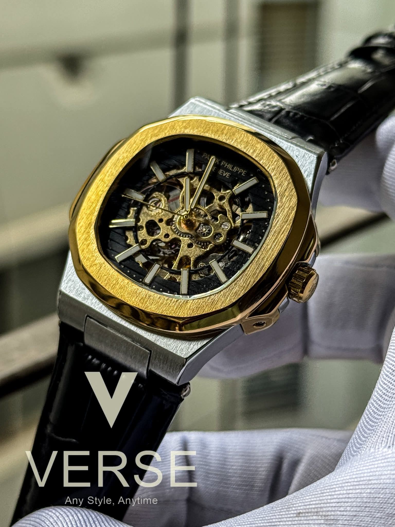 Patek Philippe Nautilus Two - Tone Automatic Black Belt AA - VERSE - 