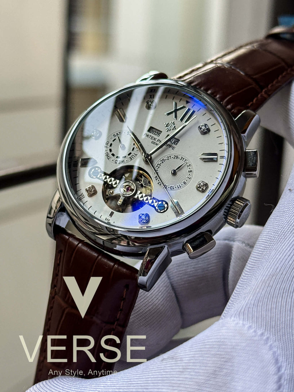 Patek Philippe Grand Flywheel Complication | White Dial - Semi AAA - VERSE - 