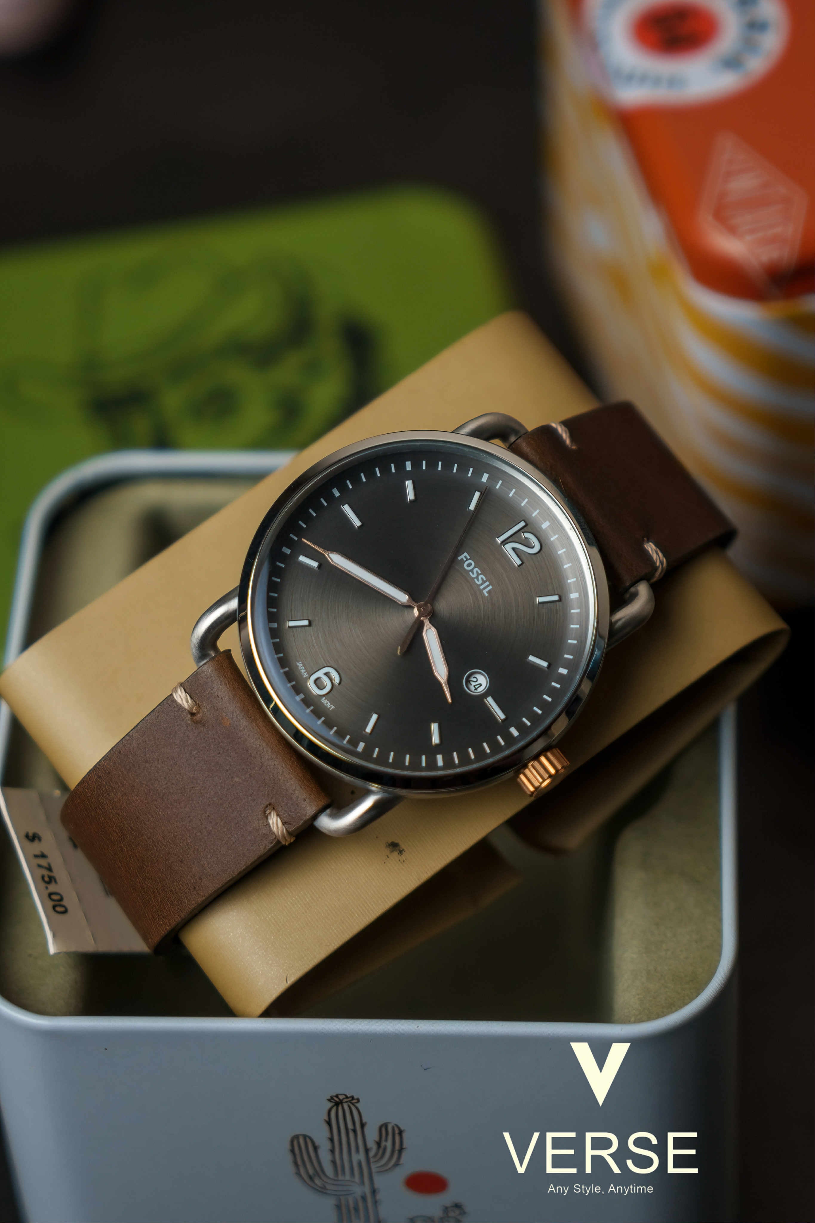 Fossil Commuter FS5417 Men’s 42 mm Grey Dial Leather Watch - VERSE - 
