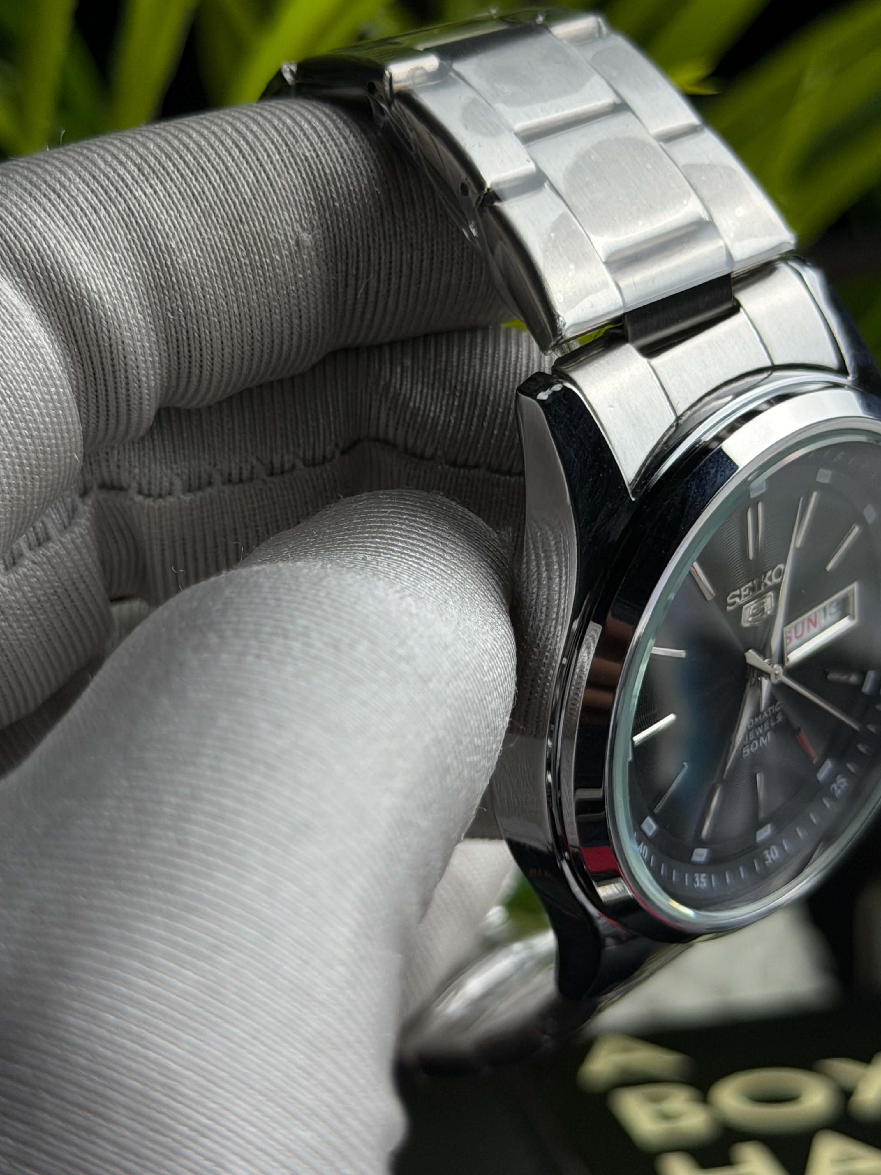 Seiko 5 SNKM87K1 "DressKX" Quartz | Sun Black Dial - ( Double A )